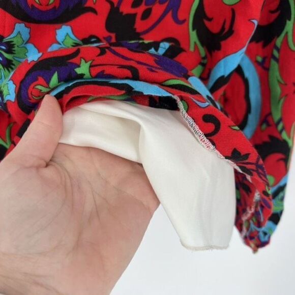 Taka by Takawear Women's Floral Split Neck Bohemian Cover Dress Blue Red large - Picture 6 of 14